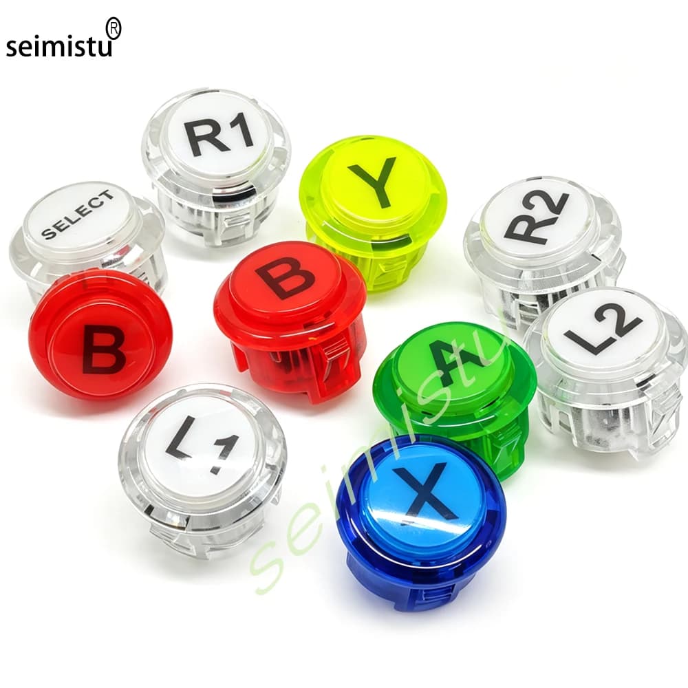 1 pcs Arcade 30mm Clear Push Button A B X Y L1 L2 R1 R2 Select Start For Game Neo Geo Arcade Console Joystick Diy Machine