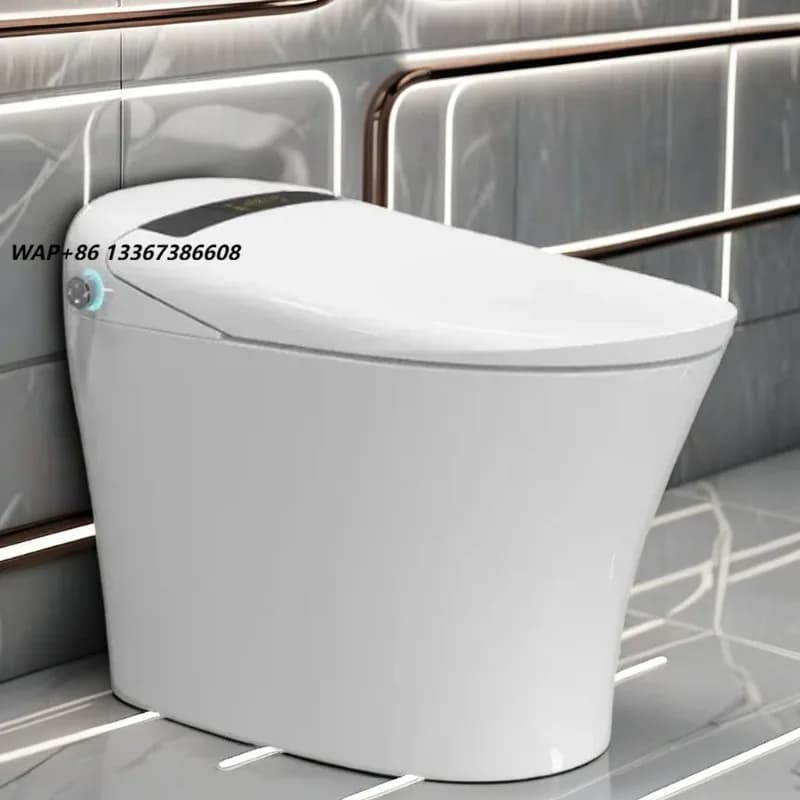 US Style Smart Toilet One Piece Automatic Flushing Heated Seat Ceramic Bathroom Tankless Bidet Smart Toilet