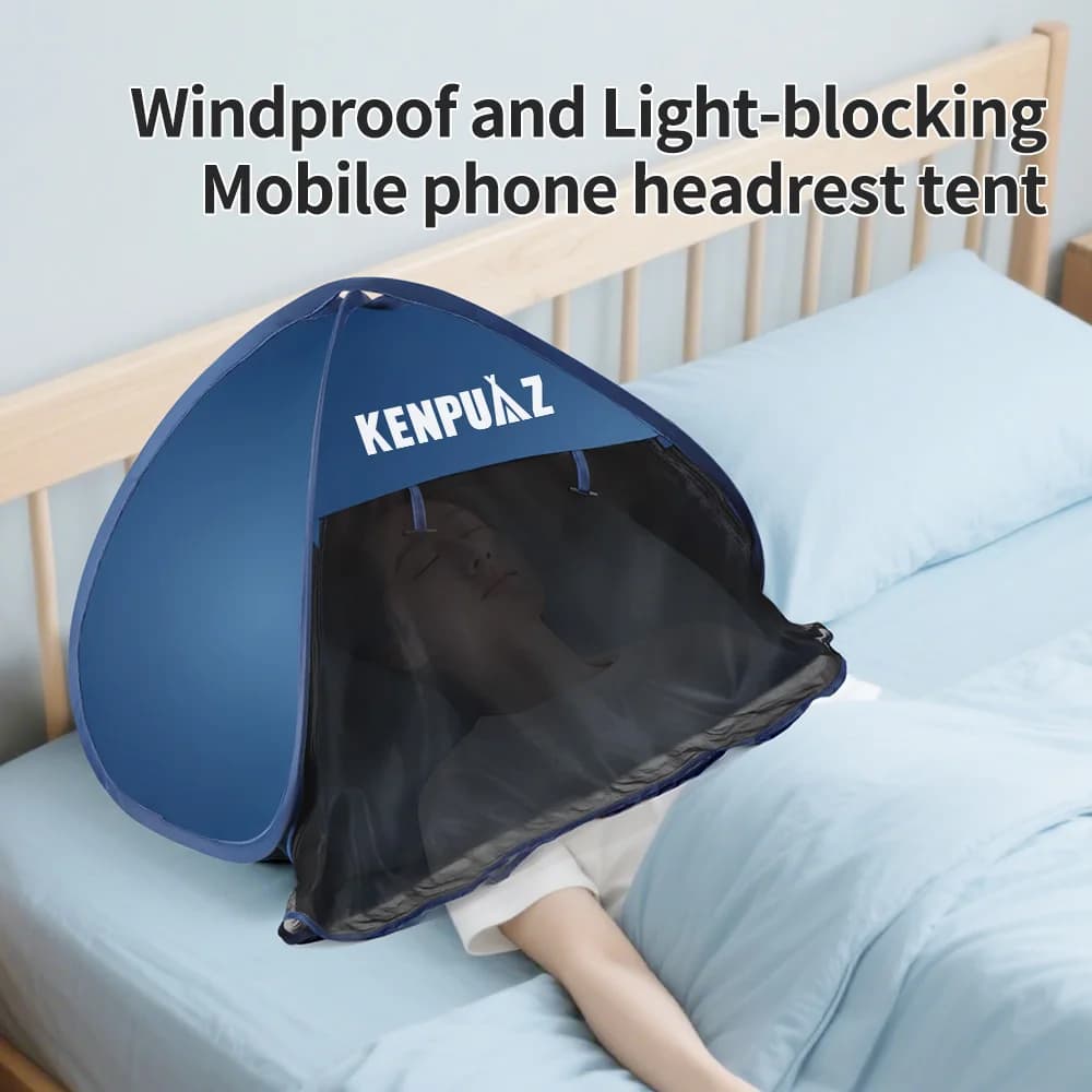 Kenpuaz New Update Phone Bag Curtains Easy Fold Indoor Outdoor Put Up Sleep Camping Head Waterproof Sunshade Light