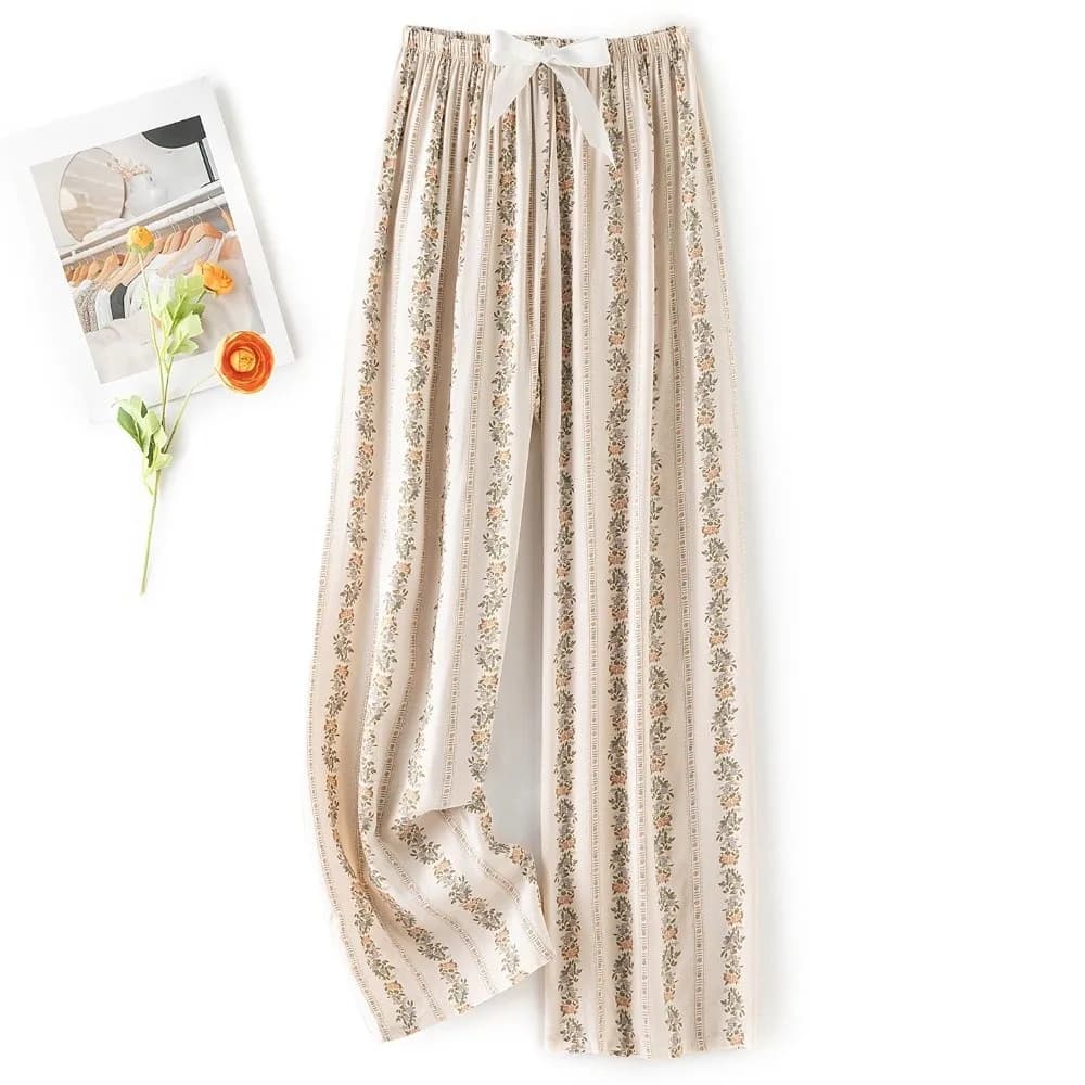 Comfortable Sleepwear Ankle-Length Pants Thin Loungewear Sleeping Trousers Home Pajama Pants Summer