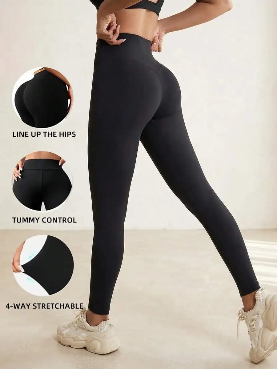 Leggings da yoga a vita alta da donna, elasticizzati in 4 direzioni, per fitness, palestra, corsa e allenamento