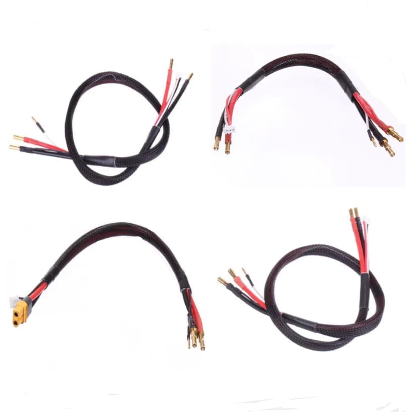 RC 2S 3 Pins JST-XH Lipo Balance Charge Lead Wire Harness w/4.0mm Connector 4-5mm Stepped Bullets XT60 Female plug 12awg 610mm