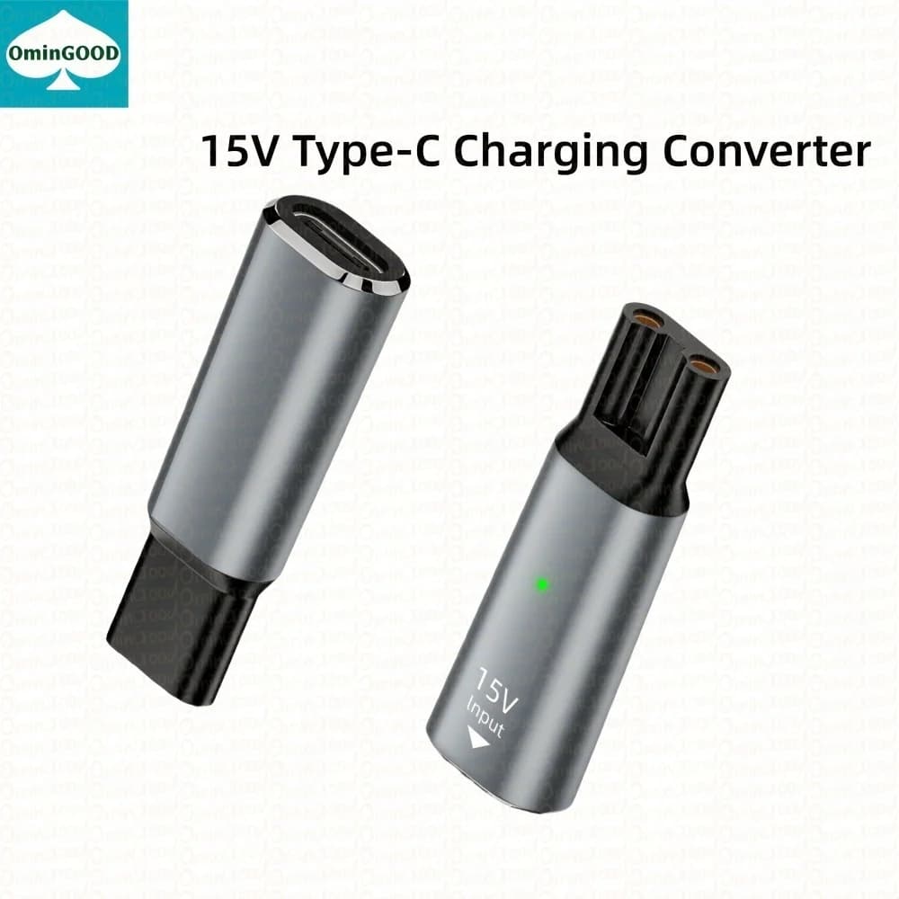 15 V Type C Razor Adapter, Philips Norelco One Blade Pro Charging Converter, QP6510, QP6520, QP6530,