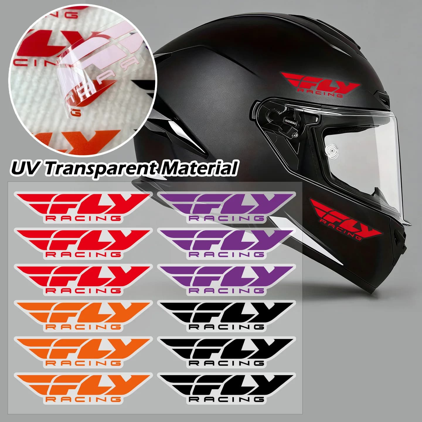 Set di Adesivi per Casco Moto, Decalcomanie Trasparenti UV Resistenti all'Acqua per Moto, Dirt Bike e ATV, Accessori da Corsa