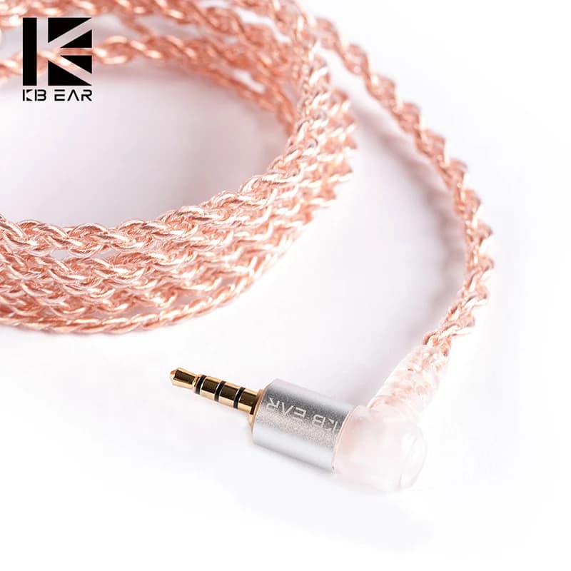 KBEAR 4 Core rame aggiornamento cavo auricolare 2pin/QDC/MMCX/TFZ auricolari connettore per KBEAR KB06 KZ ZSN PRO cuffie HIFI