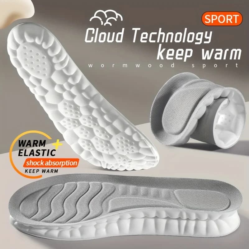 4D soft, breathable, high elasticity, with shock absorption, for running shoes, for men and women, latex suns with massage.
