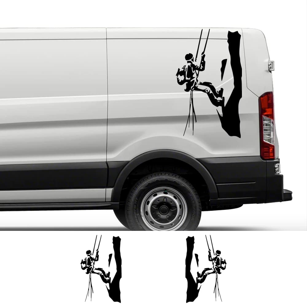 2 pezzi adesivo da arrampicata per camper furgone camper camper moto roulotte furgoneta decorazione auto fai da te alpinismo copertura in vinile