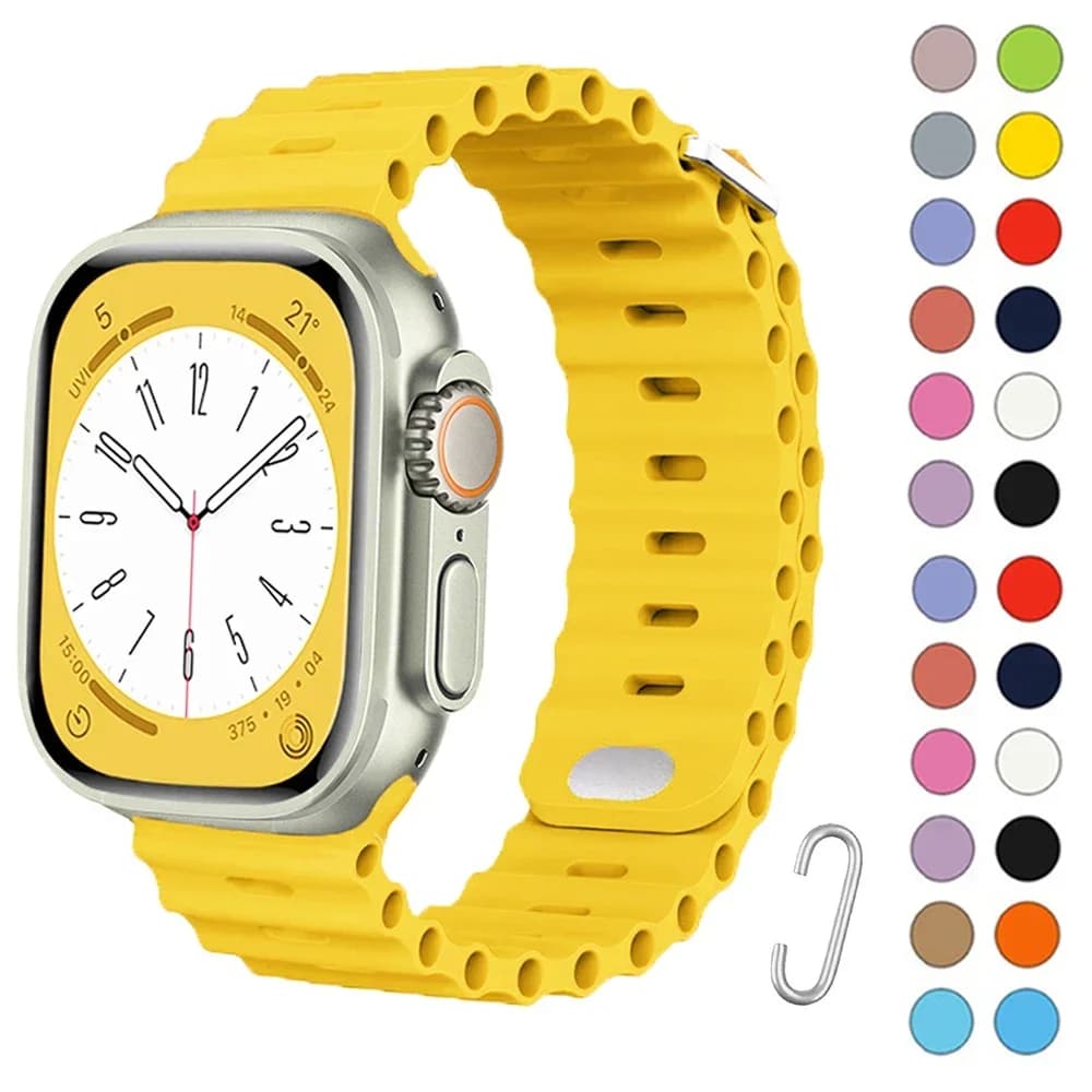 Cinturino oceano per Apple watch Ultra 49mm band 44mm 45mm 40mm 41mm 42mm silicone originale 1:1 bracciale iWatch series 8 7 6 5 4 3 se