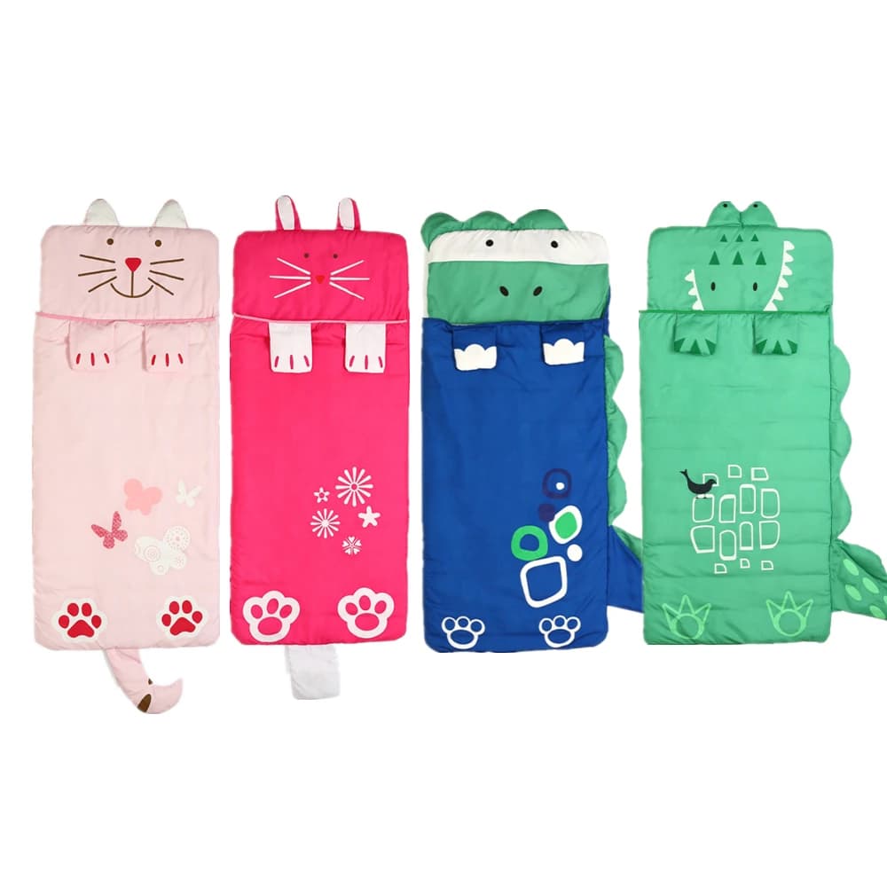 Children's bed cover in animated, soft and warm cardboard, for sleeping bag, for pampering, 160 x 60 cm