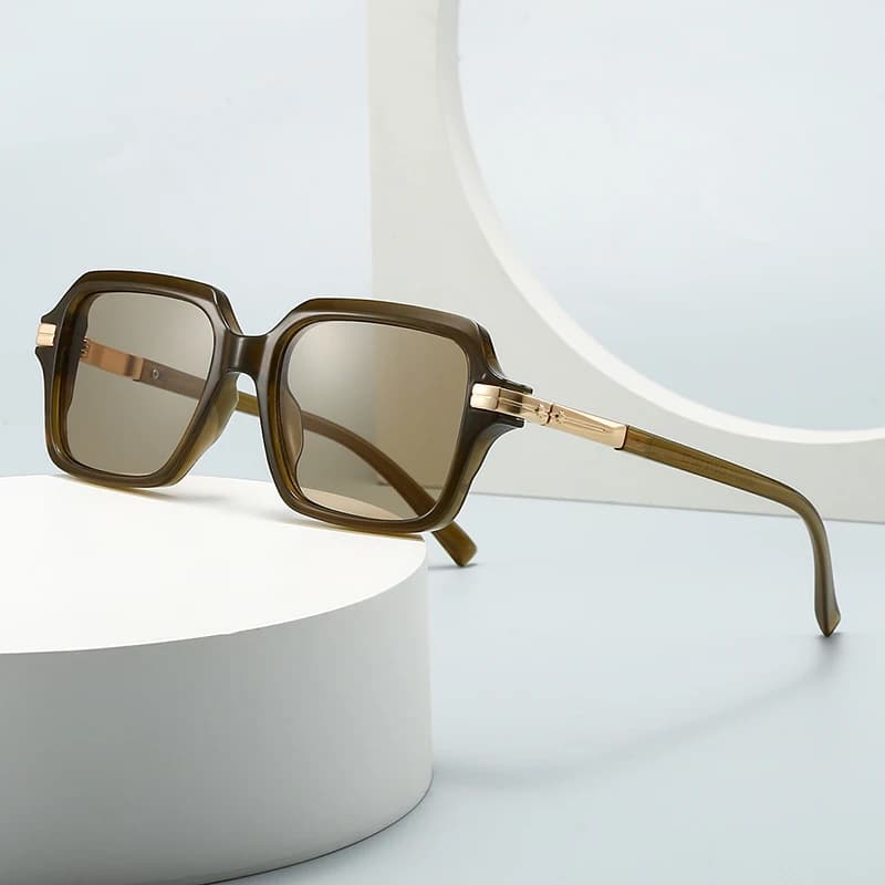 New European and American Style Men's Aviator Glasses, Retro Double Bridge Square Frame Sunglasses, Cross-Border Ready Stock 62014