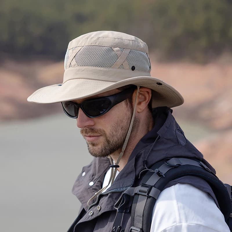Xinbaoguan Fishing Hat 100% Nylon Spring/Summer with Large Breathable Tesa, Men's Sun Hat, Solar Protection Fishing Hat