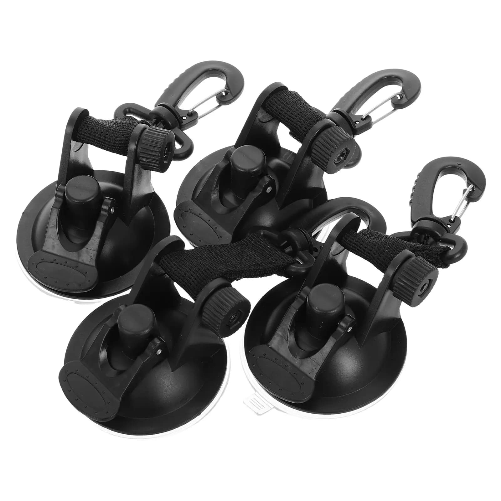 4 Pezzi Ganci a ventosa per tenda da auto, resistenti, portatili, per ancoraggio, per viaggi all'aperto, campeggio, tendalino camper, neri