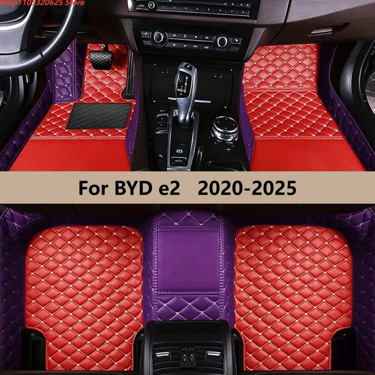Tappetini per Auto in Pelle per BYD e2 2020-2025, Set di Tappeti Durevoli Anti-Sporco