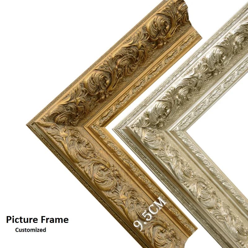 Solid wood frame in European style, frame for oil painting, frame for custom photo