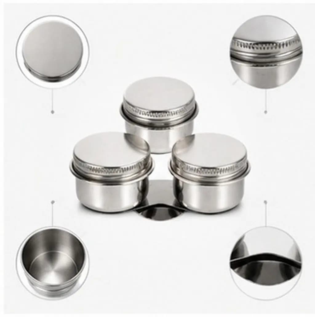 2Pcs Oil Palette Cups Stainless Steel Brush Washing Container Pen Cleaning Pot Paint Brush Washer Holder Portable for Art