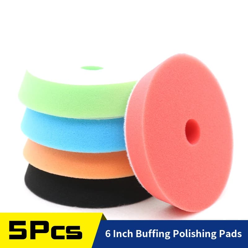 5 pz 6 pollici spugna tampone per lucidatura kit lucidatore per auto tamponi per ceratura set per auto vetro barca tampone per lucidatura rimuove graffi tampone per lucidatura