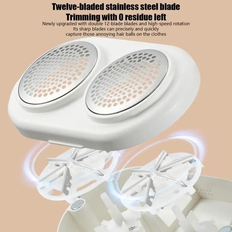 J1HF Double Head Fabric Shaver Fabric Remover with LED Display for Clothes Furniture Sofas Blankets Electric Lint Shaver