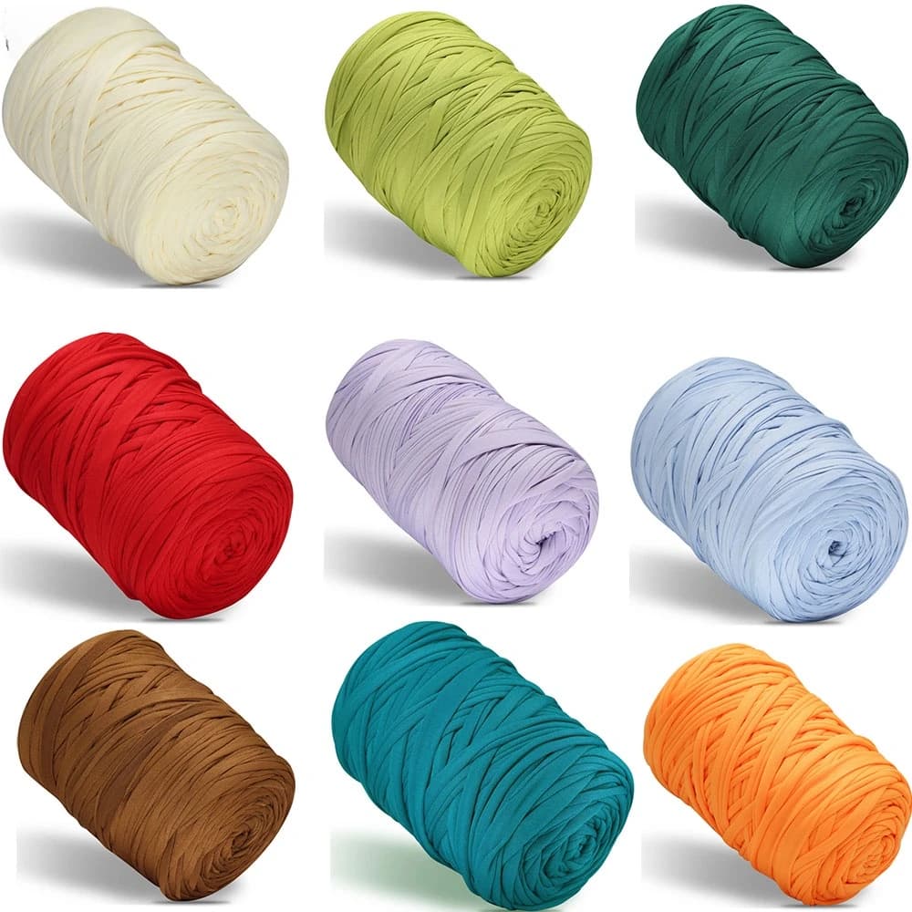 400g Grande linea di stoffa Gancio ad alta elasticità Linea di avvolgimento Tappetino intrecciato a mano Cestino portaoggetti Coperta all'uncinetto Materiale fai da te