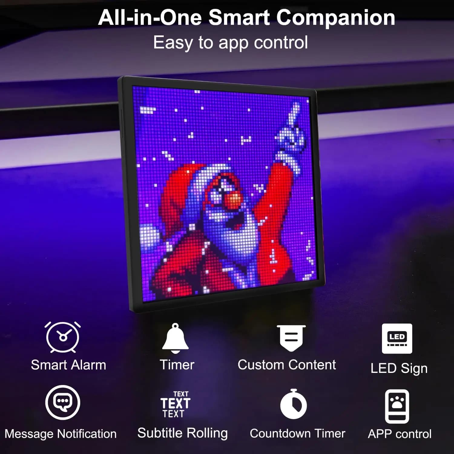 Display con schermo pixel a matrice LED intelligente Controllo APP Luce notturna programmabile Cornice per foto pixel digitali Decorazioni per sala giochi Display artistico