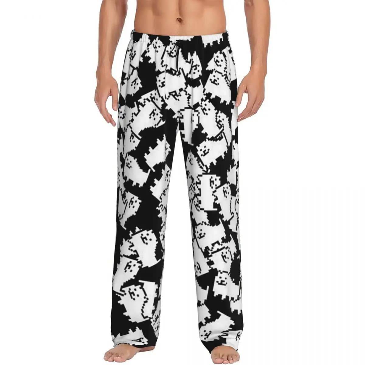 Personalizzato Undertale Annoying Dog Videogioco Simpatico pigiama Pantaloni da uomo Sleep Lounge Bottoms con tasche