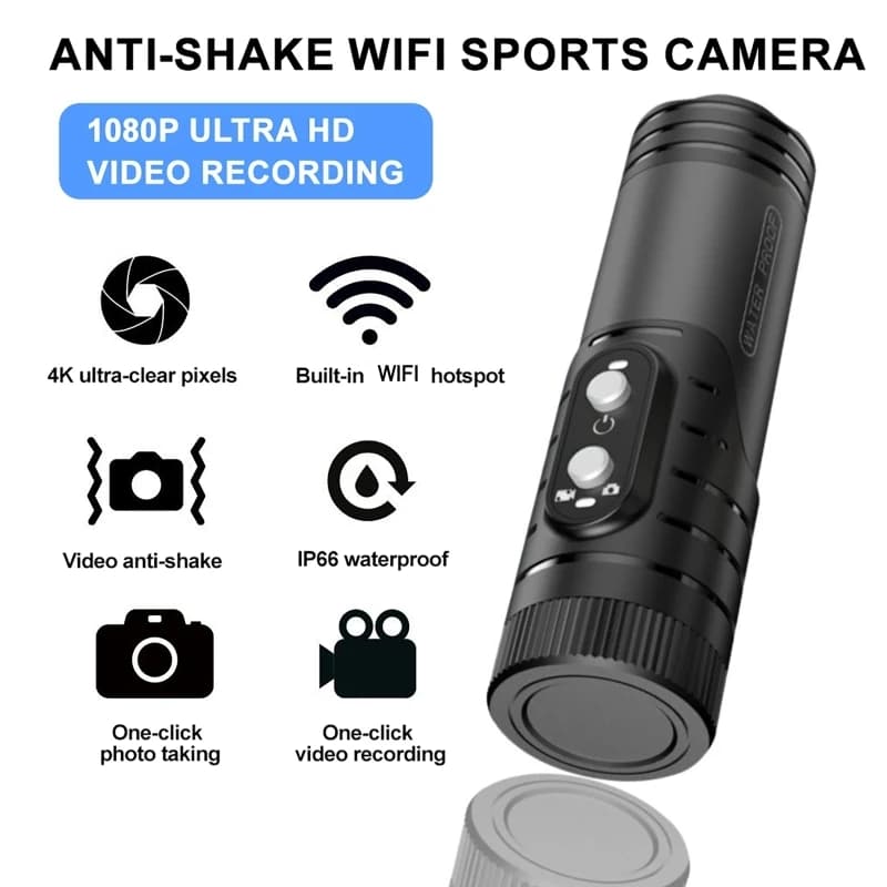 UHD 4K 1080P Bike Portable Camera For Mtb Helmet Action Cam Digital Cycling Bicycle Video Helmets Motorcycles Waterproof Bodycam