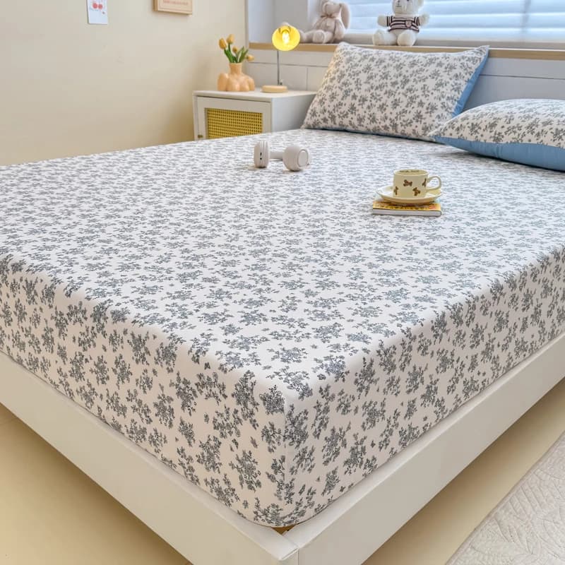 Soft Bedsheet Floral Style Bed Cover Adults Kids Room Fitted Sheet couvre lit Breathable Bed Linen (Pillowcase Need Order)