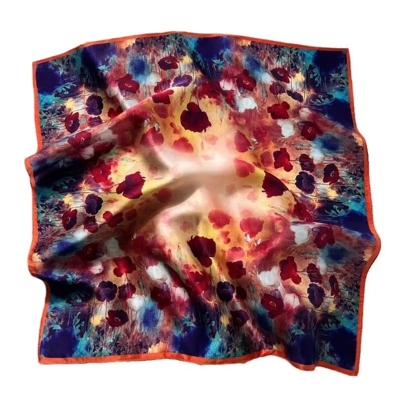 Di lusso di Marca 100% Sciarpa di Seta Reale Delle Donne Collo Quadrato Cravatta Scialli Avvolge per Le Signore Foulard Sciarpe Pashmina Femminile Hijab Bandana