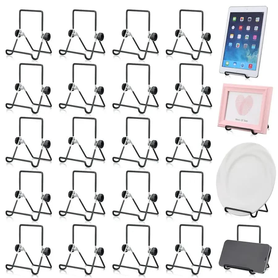 Pack of 24 Book Holders, Table Folding Wallet, Metal Holders 3.54 x 5,12 for Photo Exhibition, Horse, Tagliere