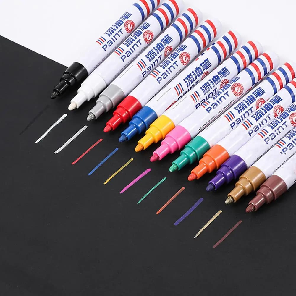 Car Scratch Repair Paint Pen Set - Quick-Drying Waterproof Metal Touch-Up Pens, Oil-Based Marker Pens for Auto Scratch Remover