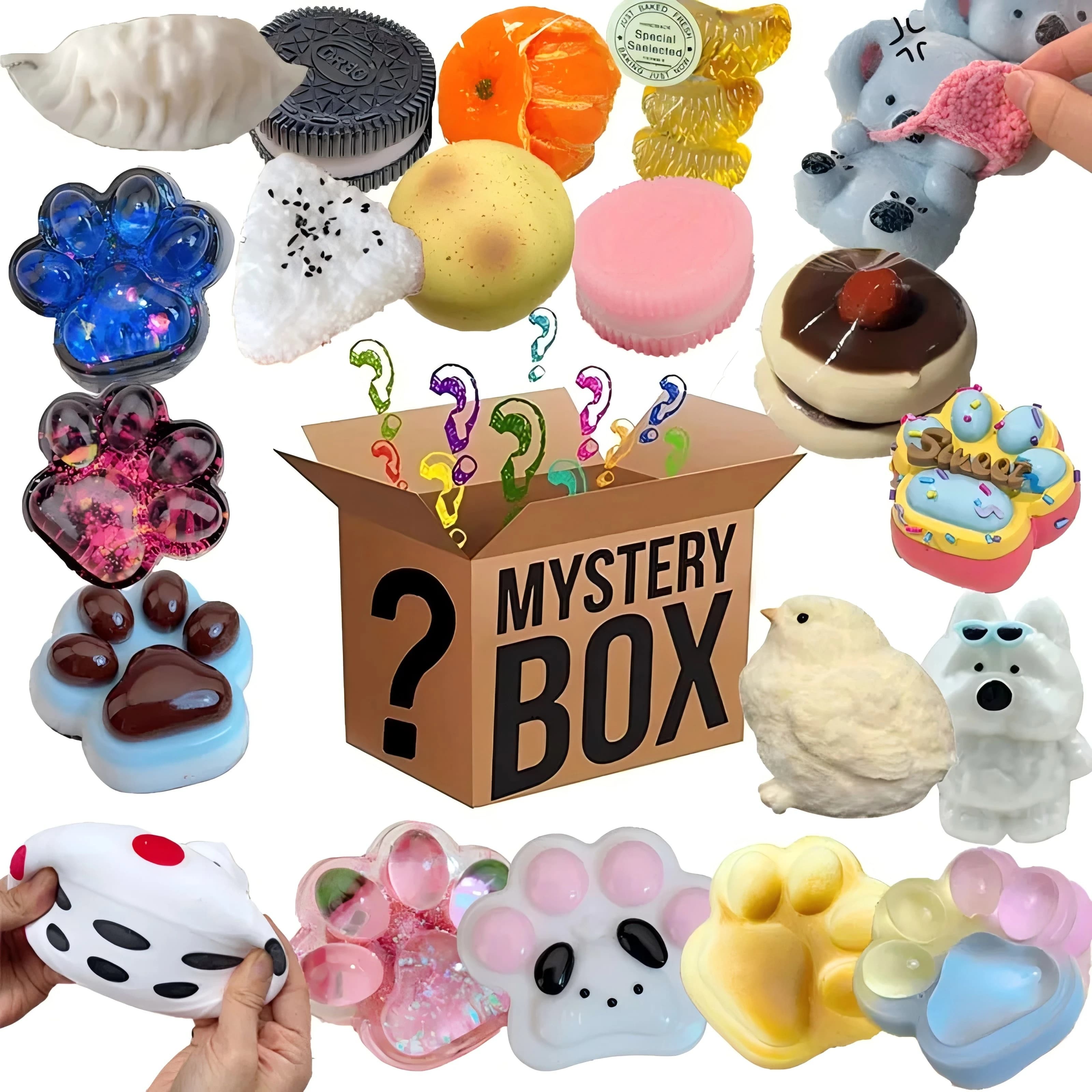 Mystery Fidget Toy Blind Box ,Simulated Food,Antistress Foot Squishy Toy, Squeeze Toy, Mochi Squishy, Stress Reliever Toys