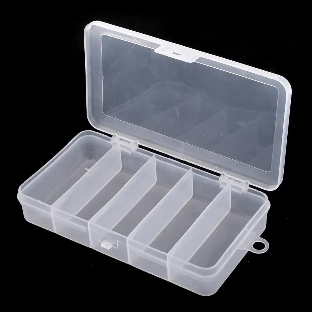 Fishing Hooks Storage Box Multifunction Clear Double Sided Waterproof Tackle Organizer Small Plastic Container for