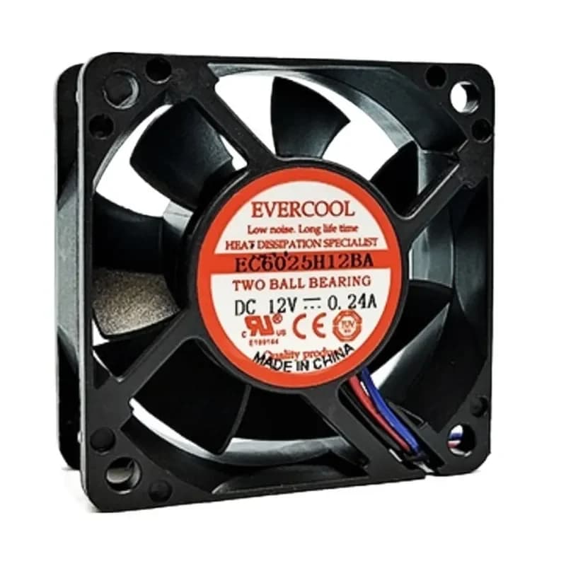 EVERCOOL EC6025H12BA DC 12V 0.24A 60x25mm 6cm Cooling Fan for Computer CPU Power Supply Case Radiator