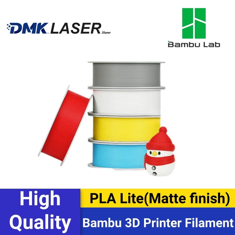 Filamento PLA Lite originale Bambu Lab per stampanti 3D, finitura opaca, 1 kg, adatto ai principianti, con tecnologia RFID.