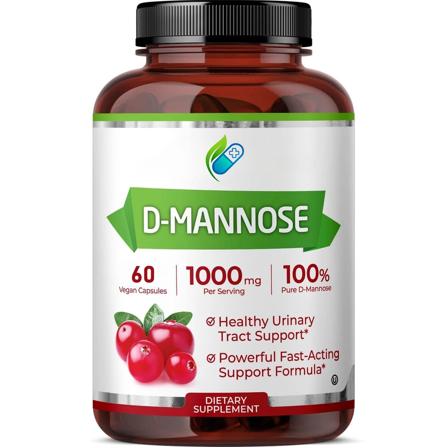 Capsule D-Mannosa - con estratto di mirtillo rosso da 1000 mg - Pulisce, disintossica, supporta la salute del tratto urinario