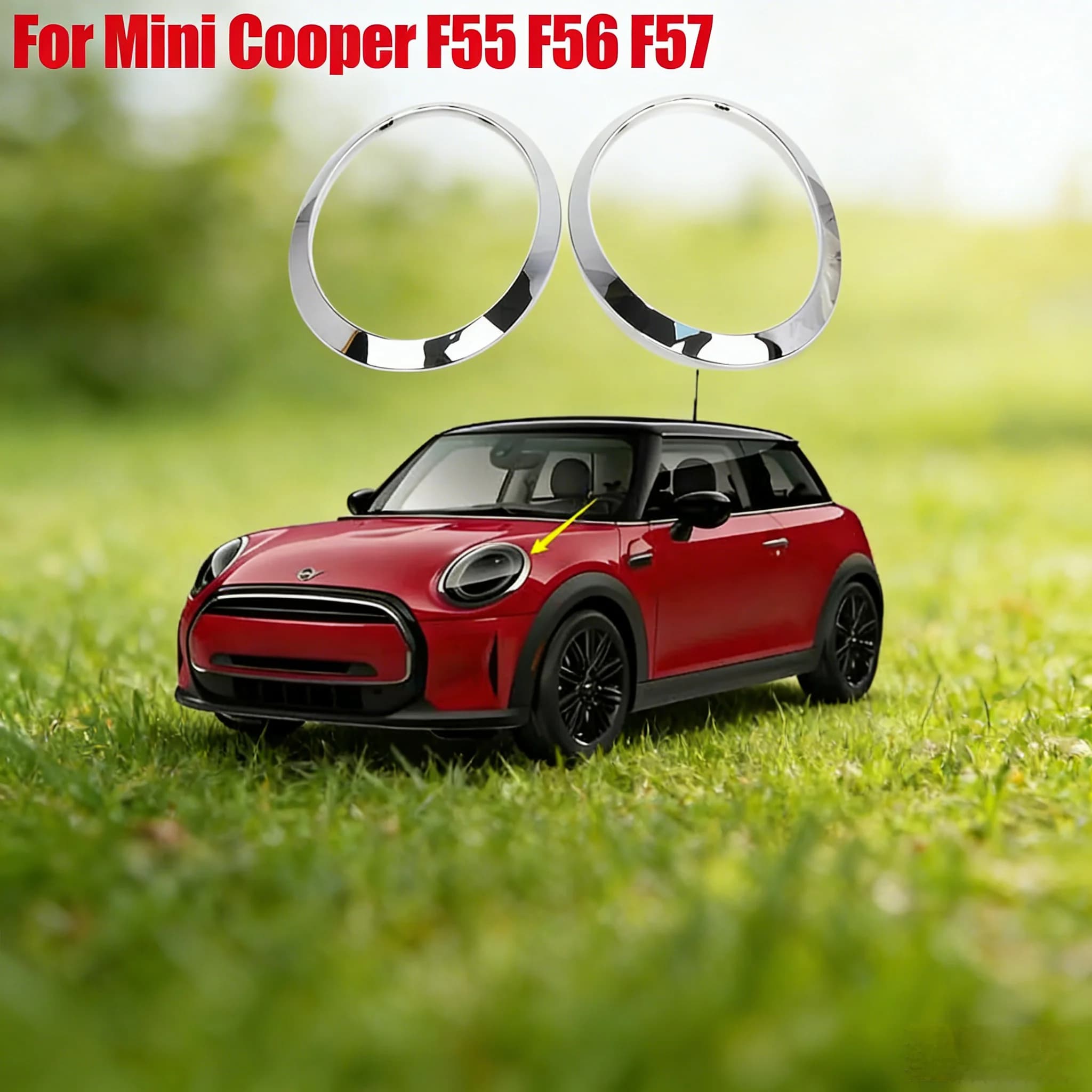 2 Pezzi Cornice Faro Anteriore Anello Decorativo per Mini Cooper F55 F56 F57 51137300631 51137300632 51712355791 51712355798