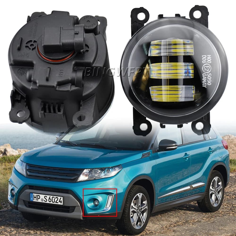 1Pair LED Paraurti Fendinebbia Montaggio Per Suzuki Vitara LY Grand Vitara Escudo 2015 2016 2017 2018 Fendinebbia faro DRL 12V