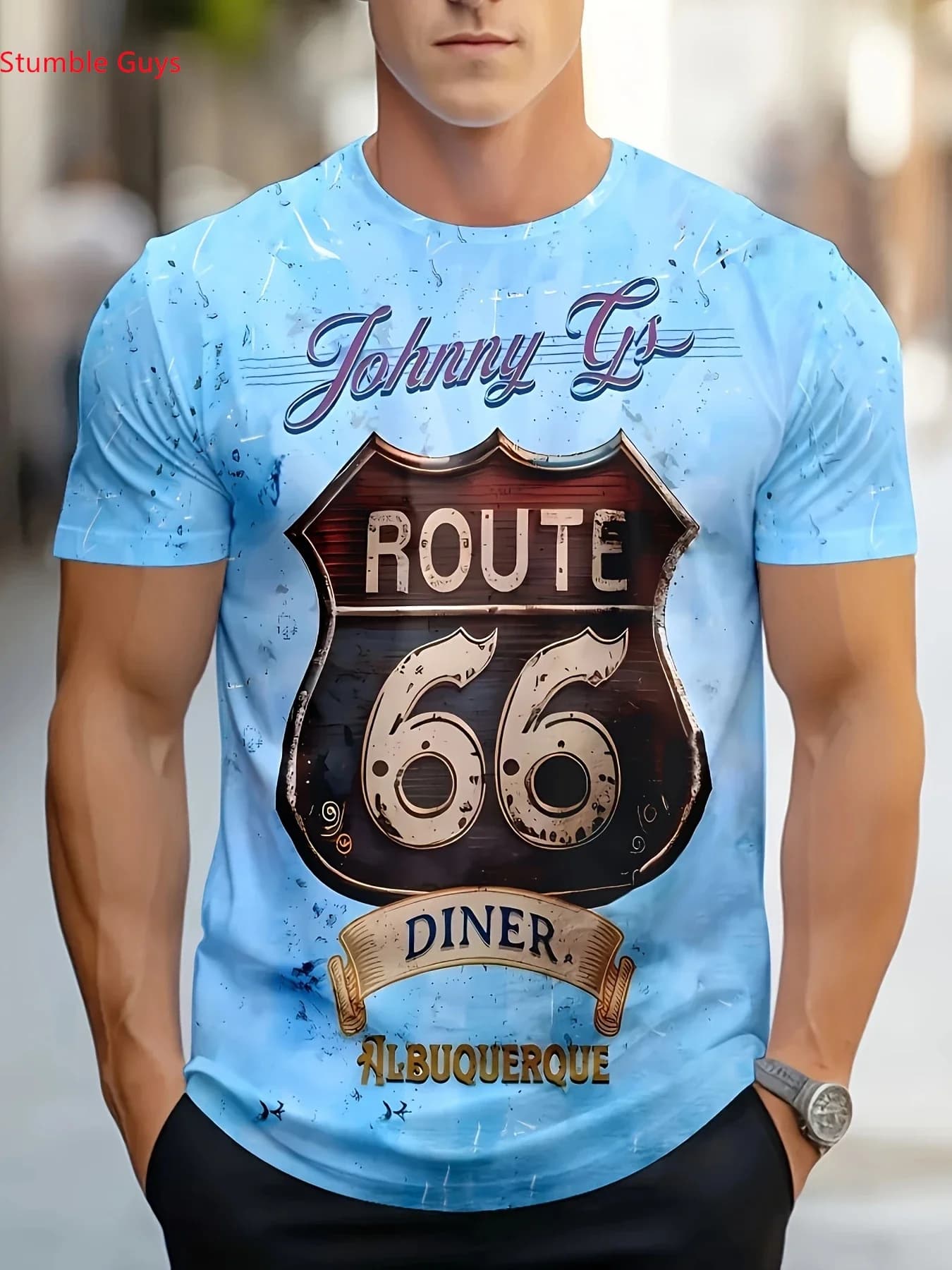 Men's Short Sleeve Quick Dry T-Shirt Summer Fashion Urban Casual Breathable Printed Jersey Sportswear Tops