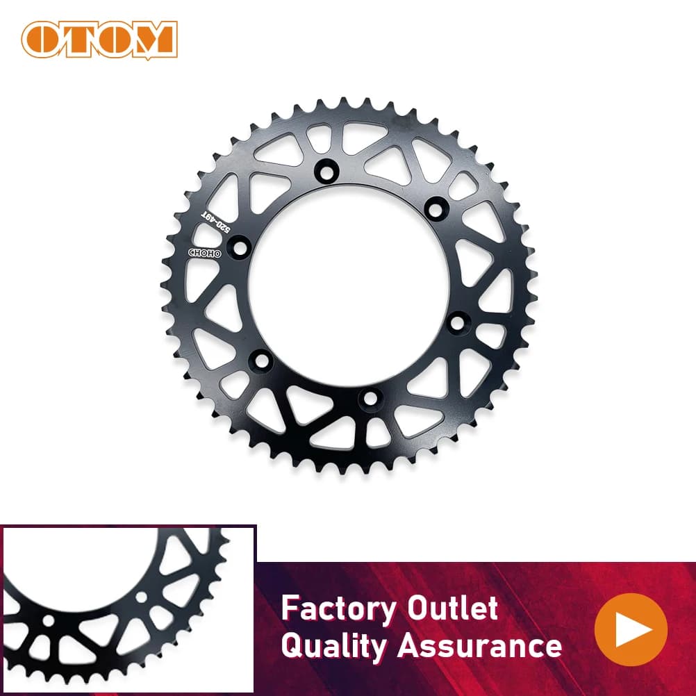 OTOM Moto 49T Black Chain Rear Sprocket Cog Steel Plate For Sherco SE/SEF 125-500 2014-2024