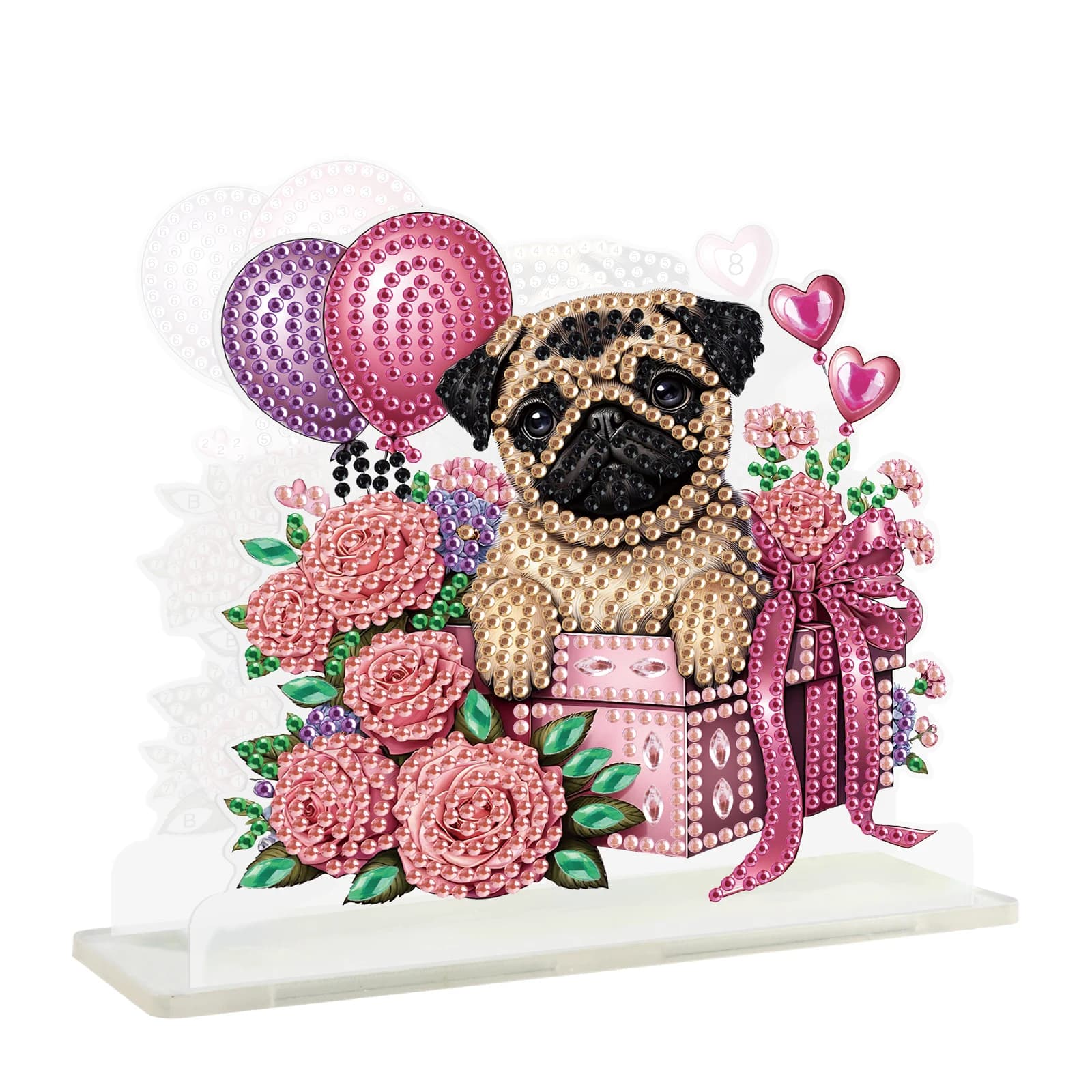 Portatovaglioli con kit di pittura artistica con diamanti, regalo carino con diamanti a forma speciale fai-da-te Portatovaglioli in acrilico per cani Decorazione da tavolo