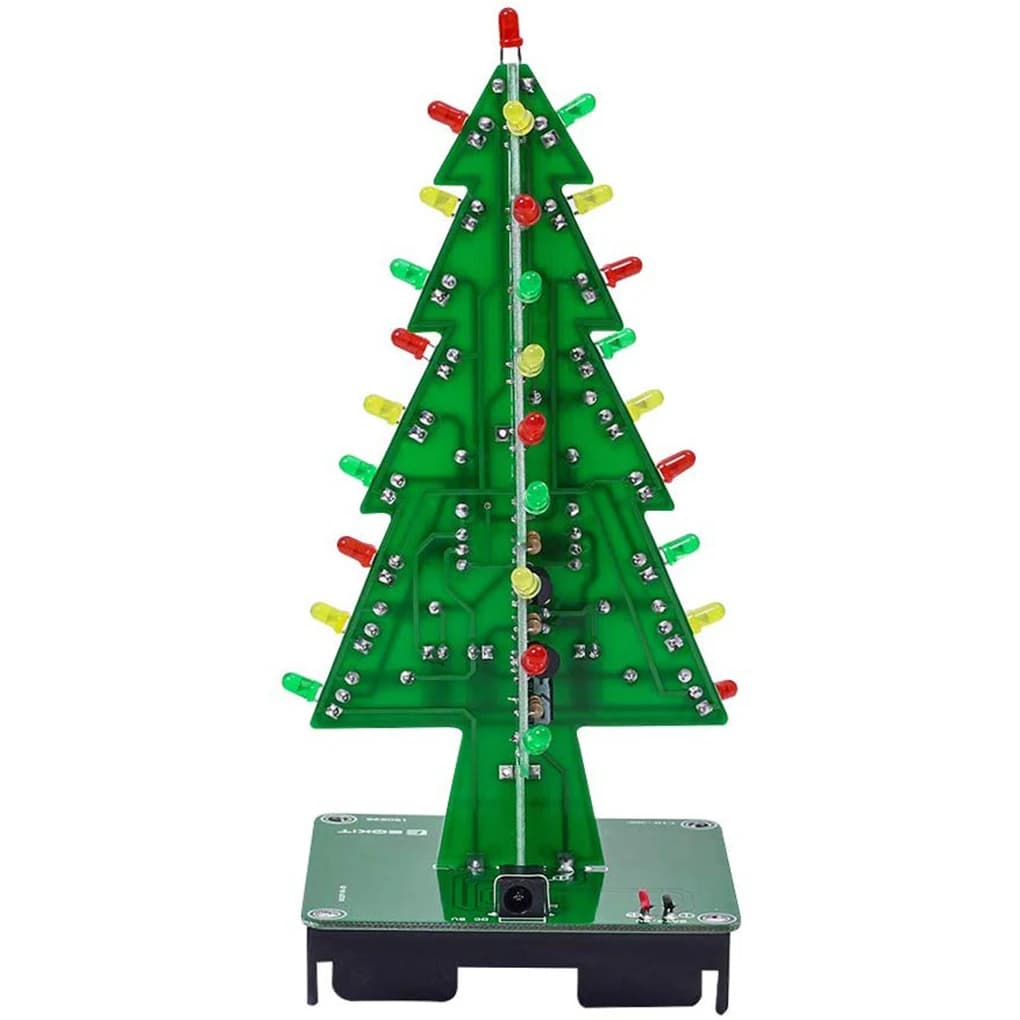 Kit flash LED per albero di Natale fai-da-te Set di apprendimento elettronico 3D Strumento di saldatura PCB LED lampeggiante a 3 colori