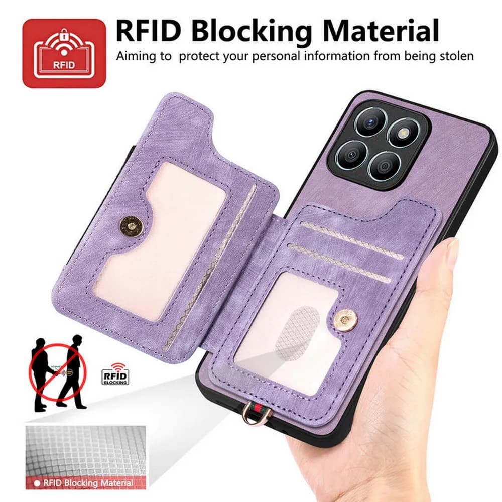 Honor X9D X7D 5G 4G 2025 RFID Custodia a portafoglio in pelle per Huawei Honor X9C Smart Back Fonda Honor X8C X7C X6C X9B X8B X7B Cover