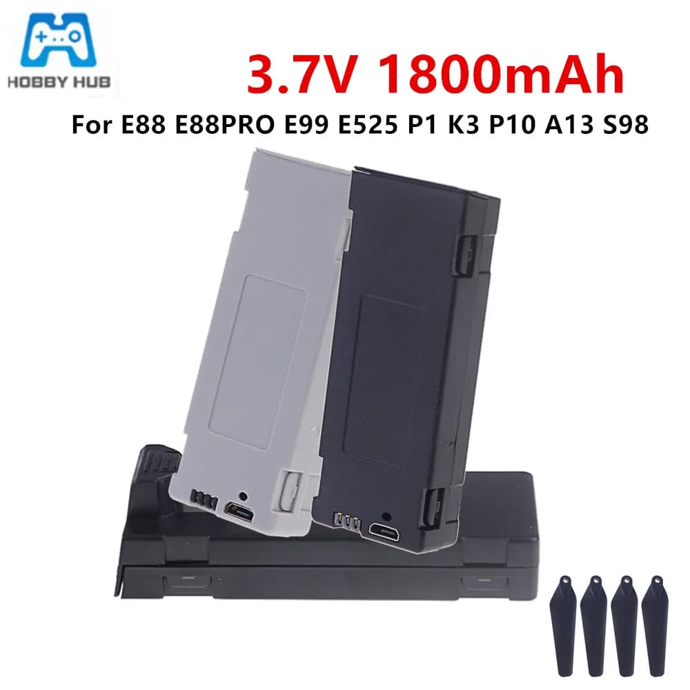 Per E88 Batteria Batteria Ricaricabile 3.7V 1800mAh Per RC Drone E88 E88PRO E88EVO E525 E99 P1 Li-po Batteria/Set di Caricabatterie