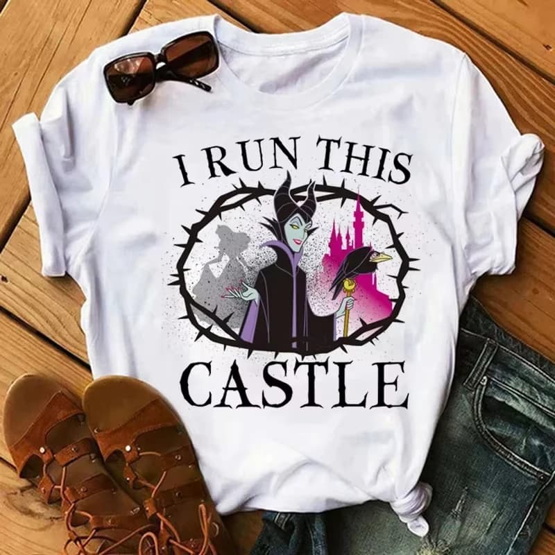 Women's Printed T-shirt Disney Villain Princess T-shirt Cartoon cartoon Kawaii short sleeves anime T-shirt Harajuku