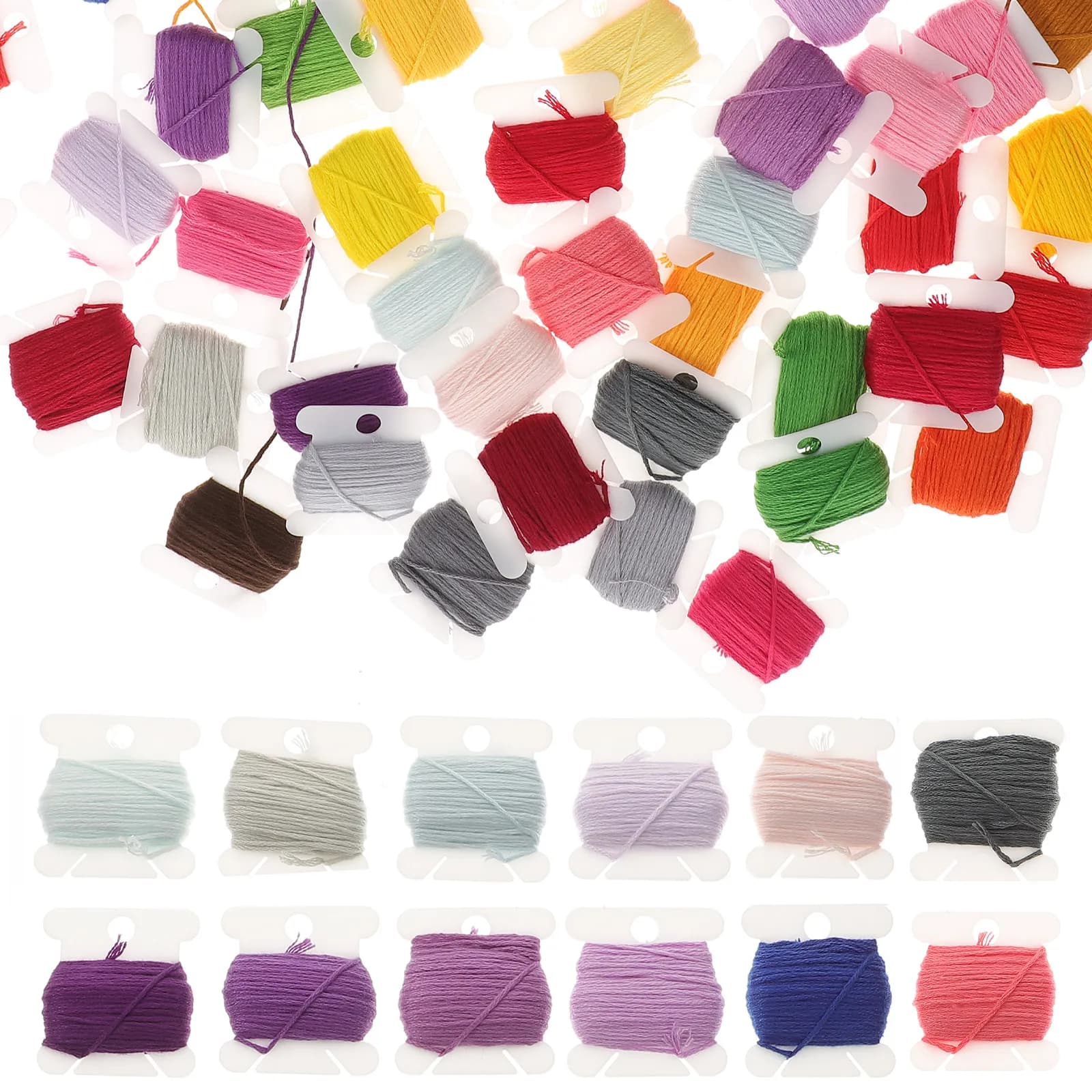 Kit di 1 Confezione di Fili da Ricamo Multicolore per Cucito a Macchina, Cucito a Mano, Quilting e Punto Croce per Uso Domestico