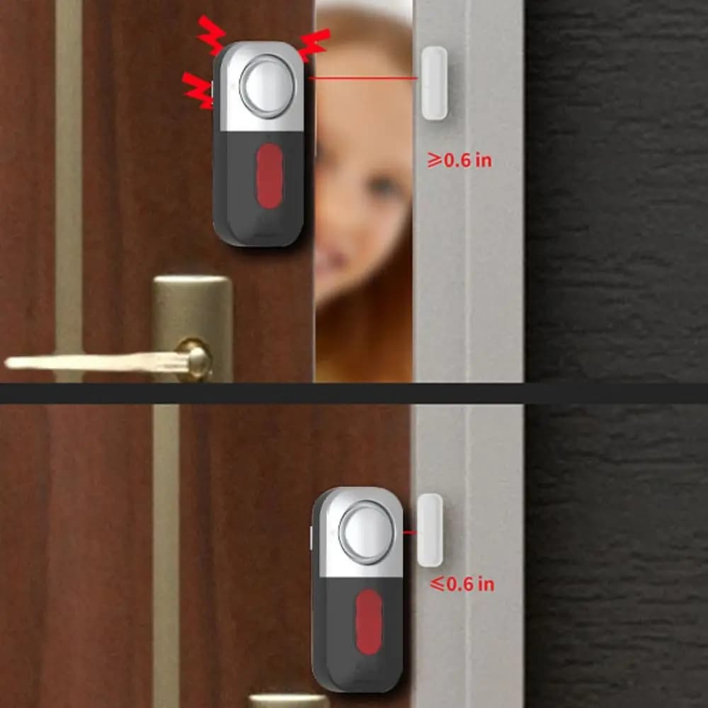Comodo sensore magnetico antifurto, allarme alimentato a batteria, sensore per finestre in plastica, allarme wireless intelligente ad alto decibel, sicurezza domestica