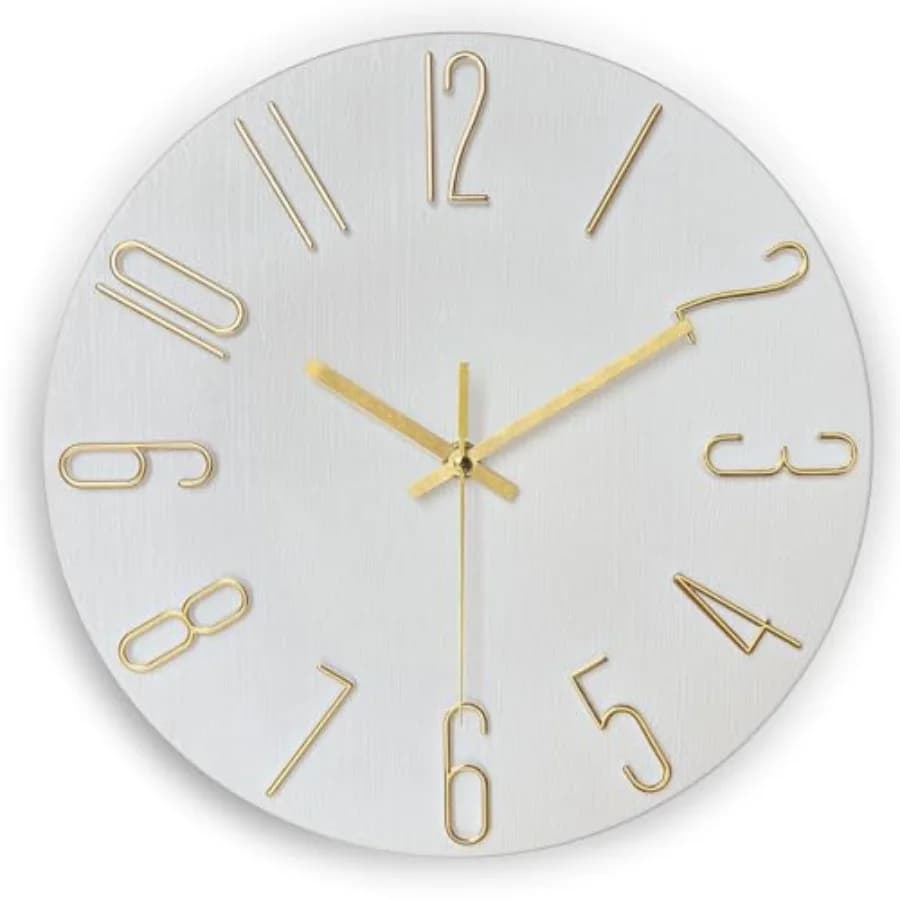 Wall clock 12 inches, silent, without ticking, modern, battery - Alog Small Classic