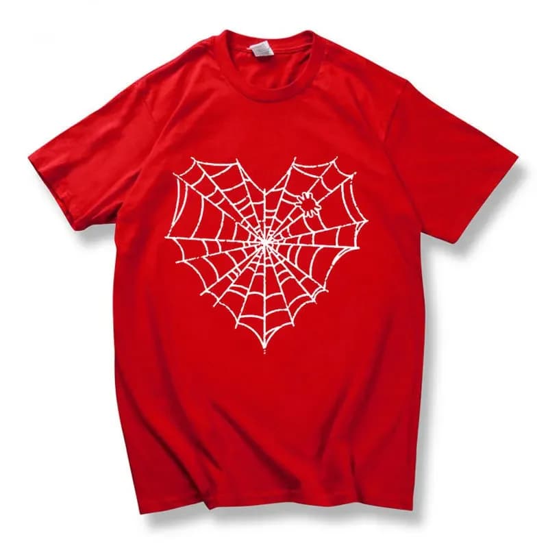 Dark Spider Web Printed Men's and Women's Casual Sports T-shirt Couple Modal Fabric Short-sleeved Top Streetwear Graphic Tshirts