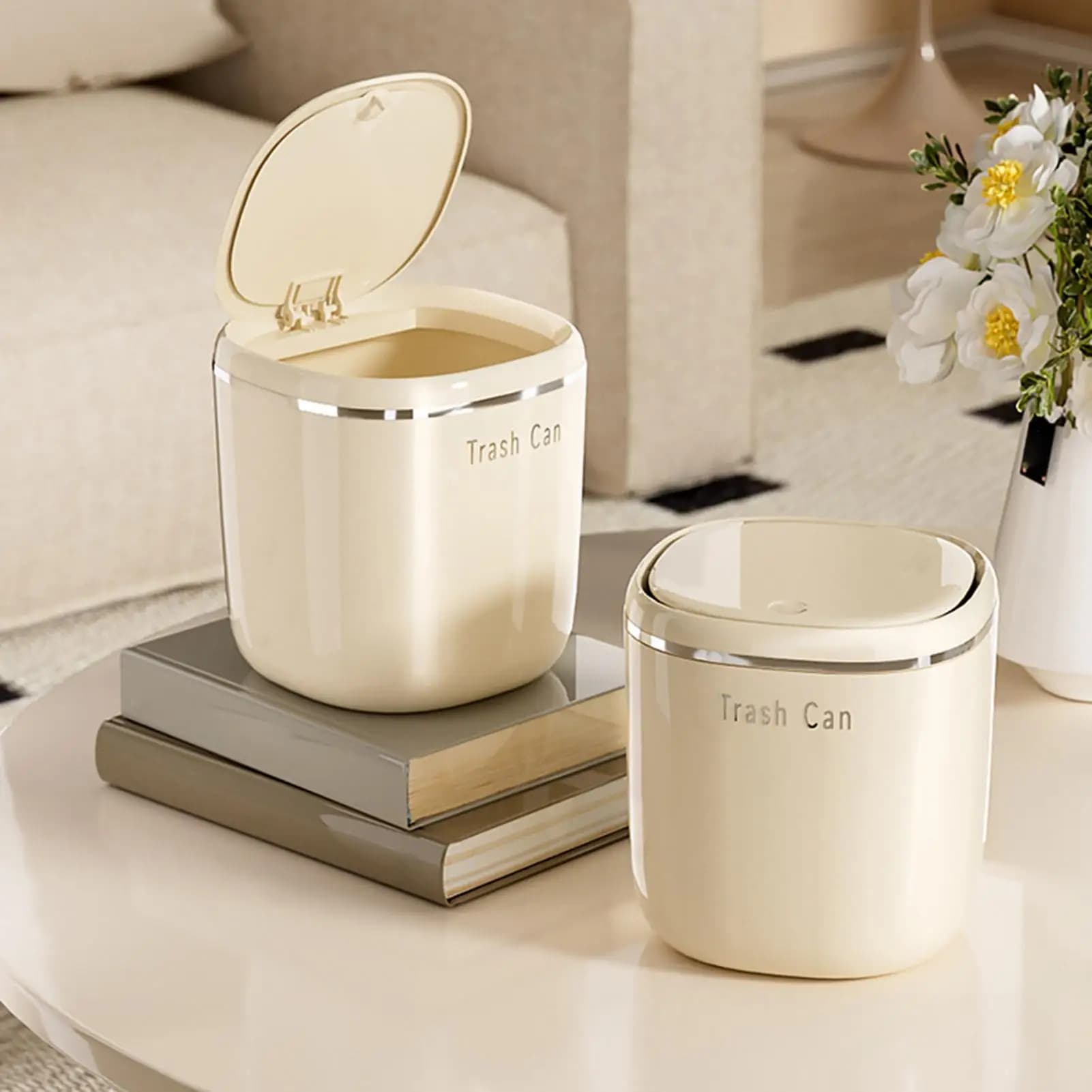 Mini Cestino da Scrivania 2.6L, Mini Bidone per Rifiuti, Cestino per Trucchi da Tavolo per Bagno, Cucina, Camera da Letto, Dormitorio, Auto, Interni