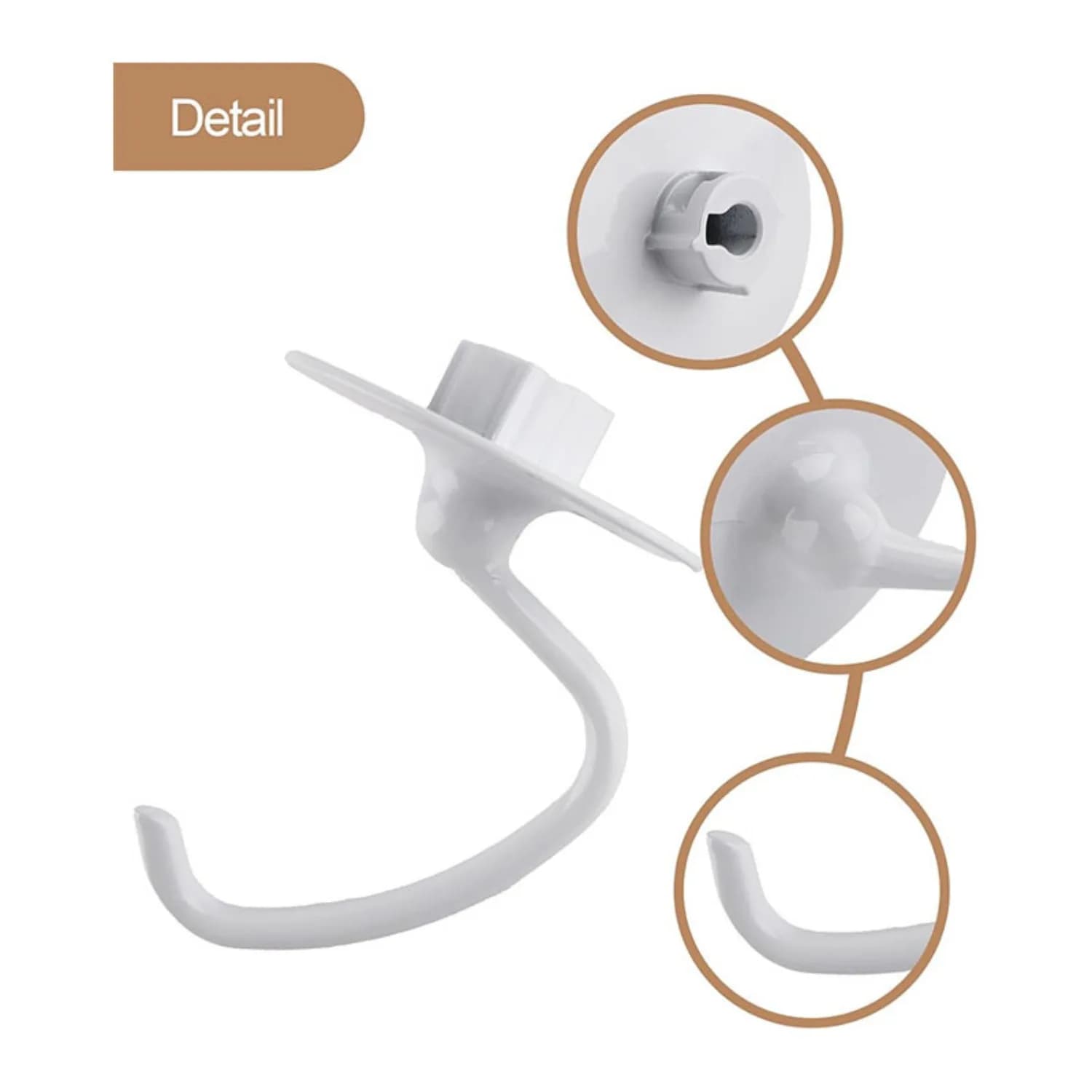 Gancio per impastare rivestito per K45DH 4.5-5QT Kitchen Aid K45 K45SS KSM90 KSM150 Miscelatori con supporto inclinabile Gancio in alluminio