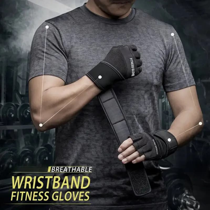 fitness gloves with wrist support for lifting and flexing workouts, half finger fitness gloves suitable for men and women